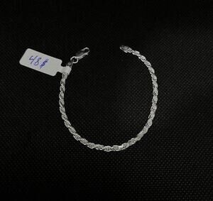 Pulsera Con Diseño Trenzado Plata Italiana 925 925 Silver Bracelet 7in